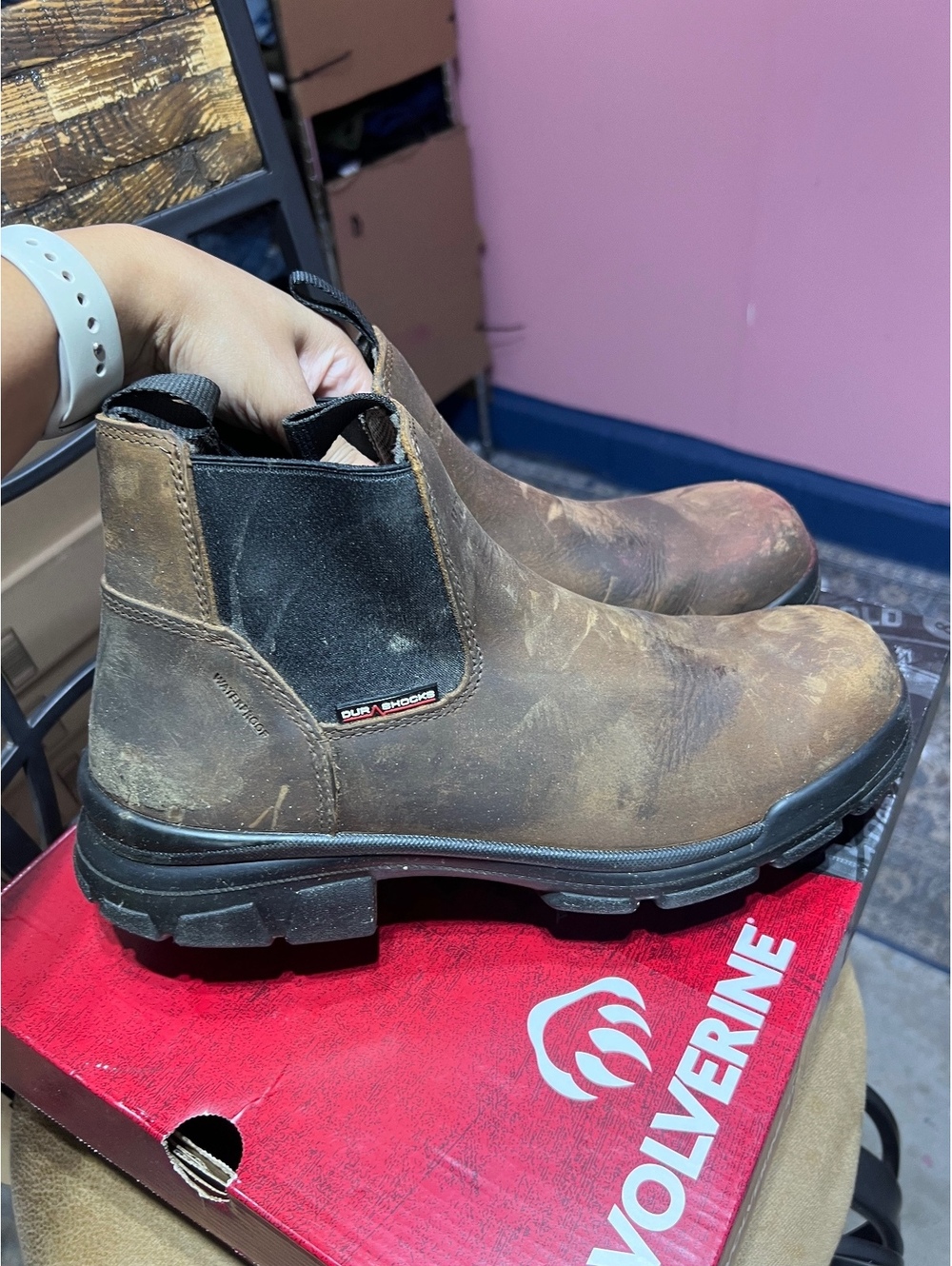 Wolverine Men's Leather Upper Work Boots Size 11 EW